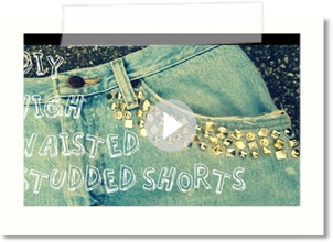 DIY: High-Waisted Studded Denim Shorts