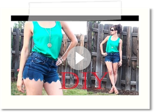 DIY Scalloped Cut Off Shorts
