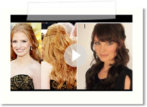 Jessica Chastain Oscar Look: Half-Up Wavy Curls for spring parties & weddings! Luxy Hair. Aveda.