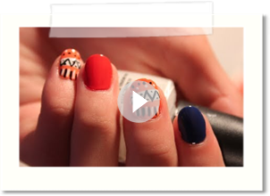 Tribal, Color Block Summer Nails!