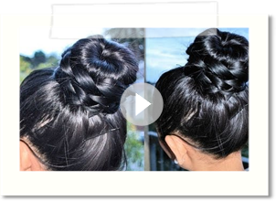 How to BRAIDED DONUT BUN TUTORIAL (Conair Donut Bun Maker) - AprilAthena7