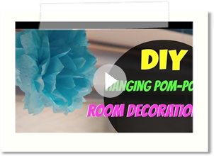 DIY: Hanging Pom-Pom {Room Decoration} ♡