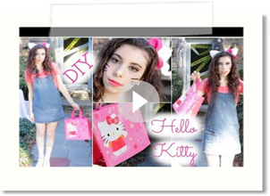 Hello Kitty DIY Halloween Tutorial: Makeup, Hair, & Costume!