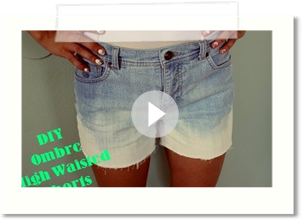 DIY Ombre Distressed High Waisted Shorts